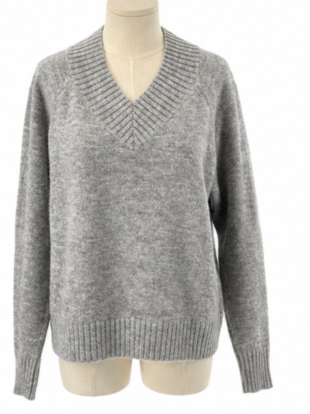 Banana Republic Gray Alpaca Blend V-Neck Sweater Size M